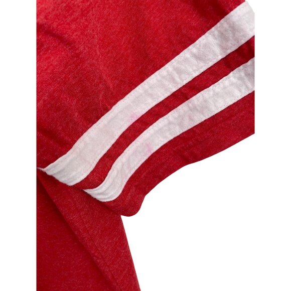 Pawtie Warriors Rescue Red Graphic T-Shirt w/White Striped Sleeves Womens Large - Picture 6 of 8